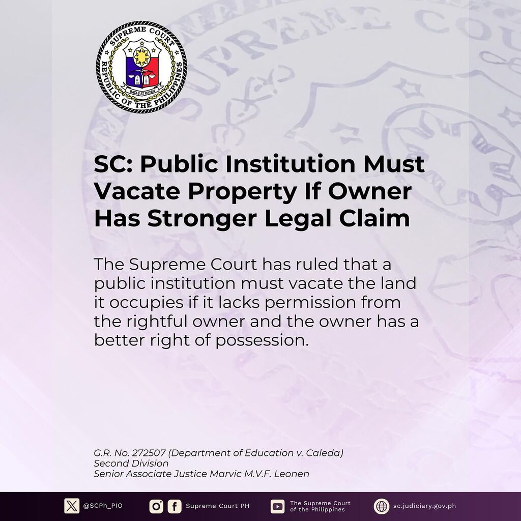 SC: Public Institution Must Vacate Property If Owner Has Stronger Legal Claim