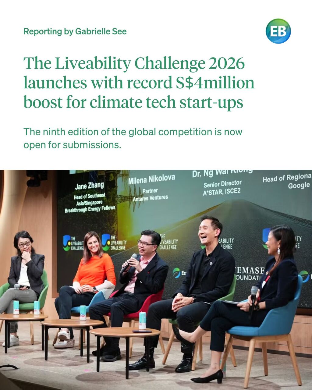 The Liveability Challenge 2026 launches with record S$4m boost for climate tech start-ups