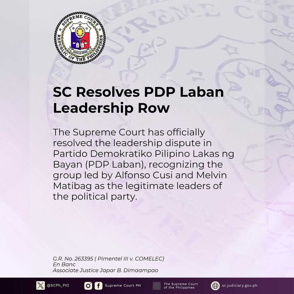 SC Resolves PDP Laban Leadership Row
