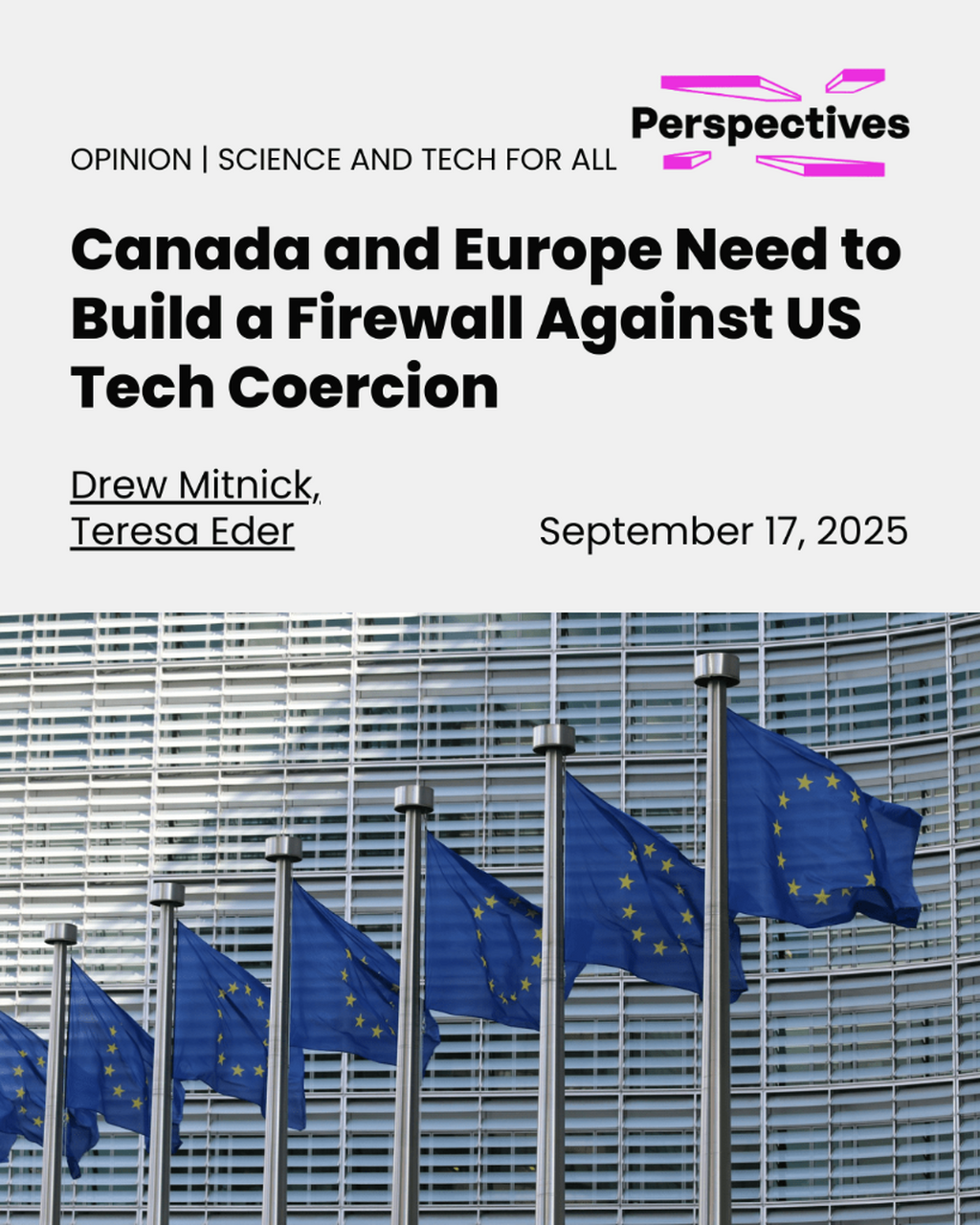 Canada and Europe Need to Build a Firewall Against US Tech Coercion | Perspectives Journal