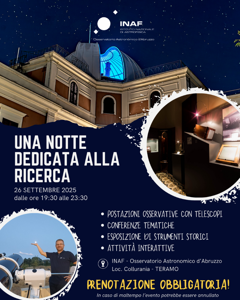 Una notte con la ricerca: gli eventi a Teramo