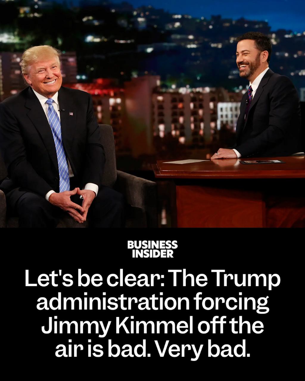 Let's be clear: The Trump administration forcing Jimmy Kimmel off the air is bad. Very bad.