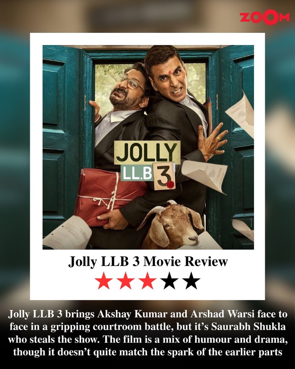 Jolly LLB 3 Movie Review: Saurabh Shukla Hits The Final Nail In Akshay Kumar- Arshad Warsi&rsquo;s Courtroom Drama