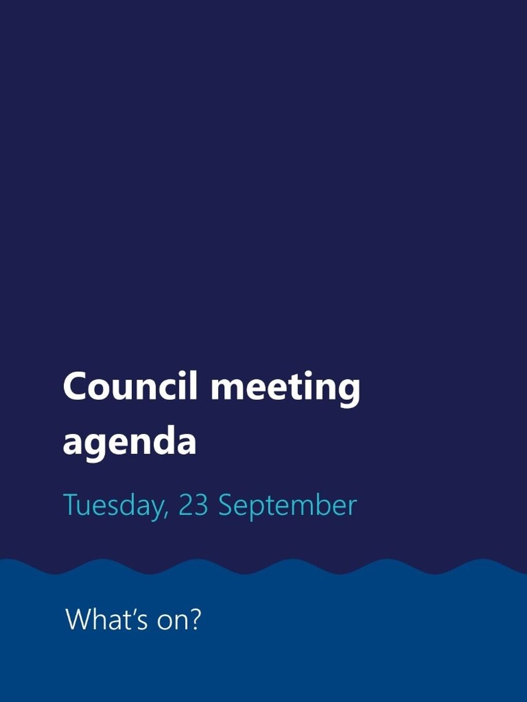 Council meetings and Councillor briefings sessions