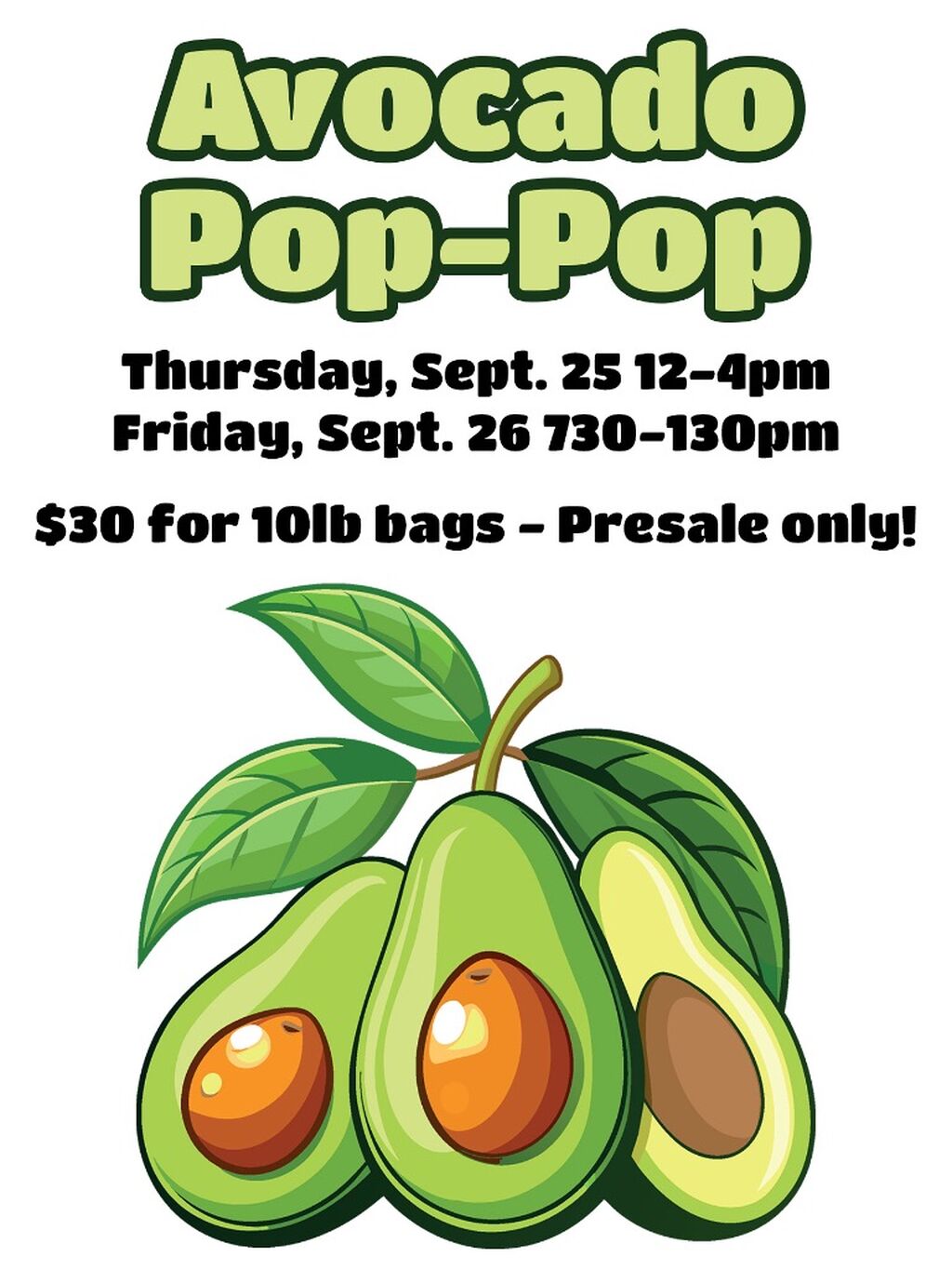 September Avocado Popup