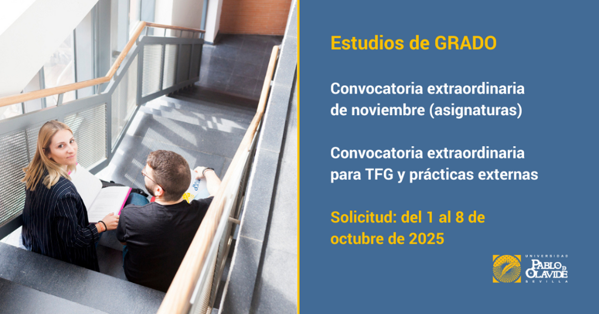 Convocatoria extraordinaria de noviembre (asignaturas) y Convocatoria extraordinaria de TFG y Pr&aacute;cticas Externas