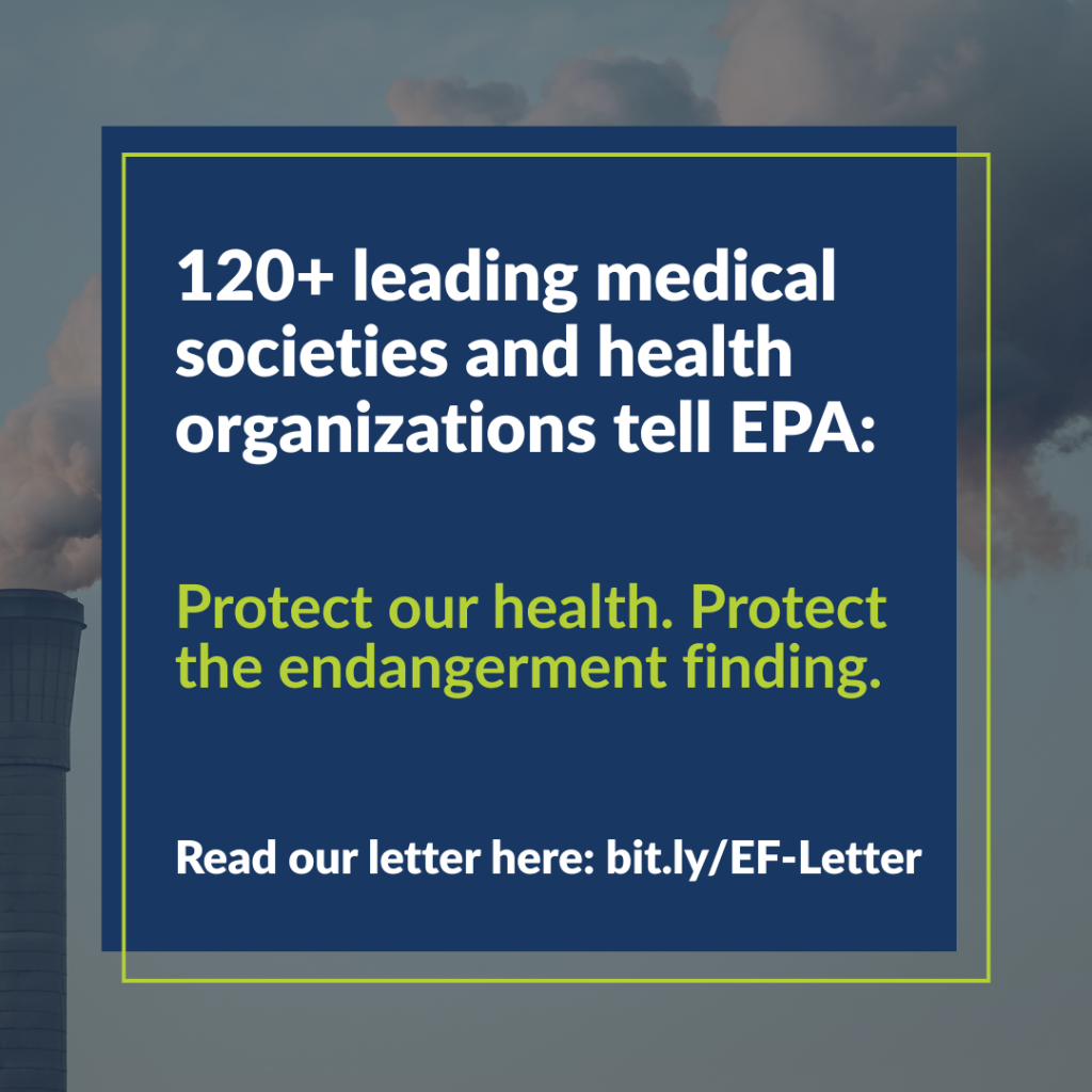 Press Release: Leading Health and Medical Organizations Urge EPA to Uphold Greenhouse Gas Endangerment Finding and Protect Public Health - The Medical Society Consortium on Climate and Health (MSCCH)