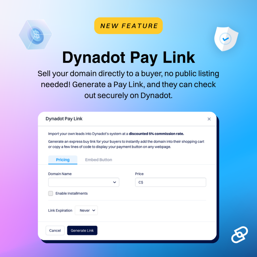 New Dynadot Pay Links!