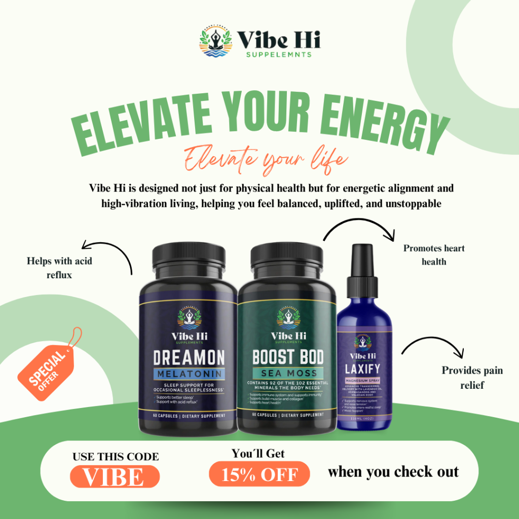 Vibe Hi supplements website (sea moss)
