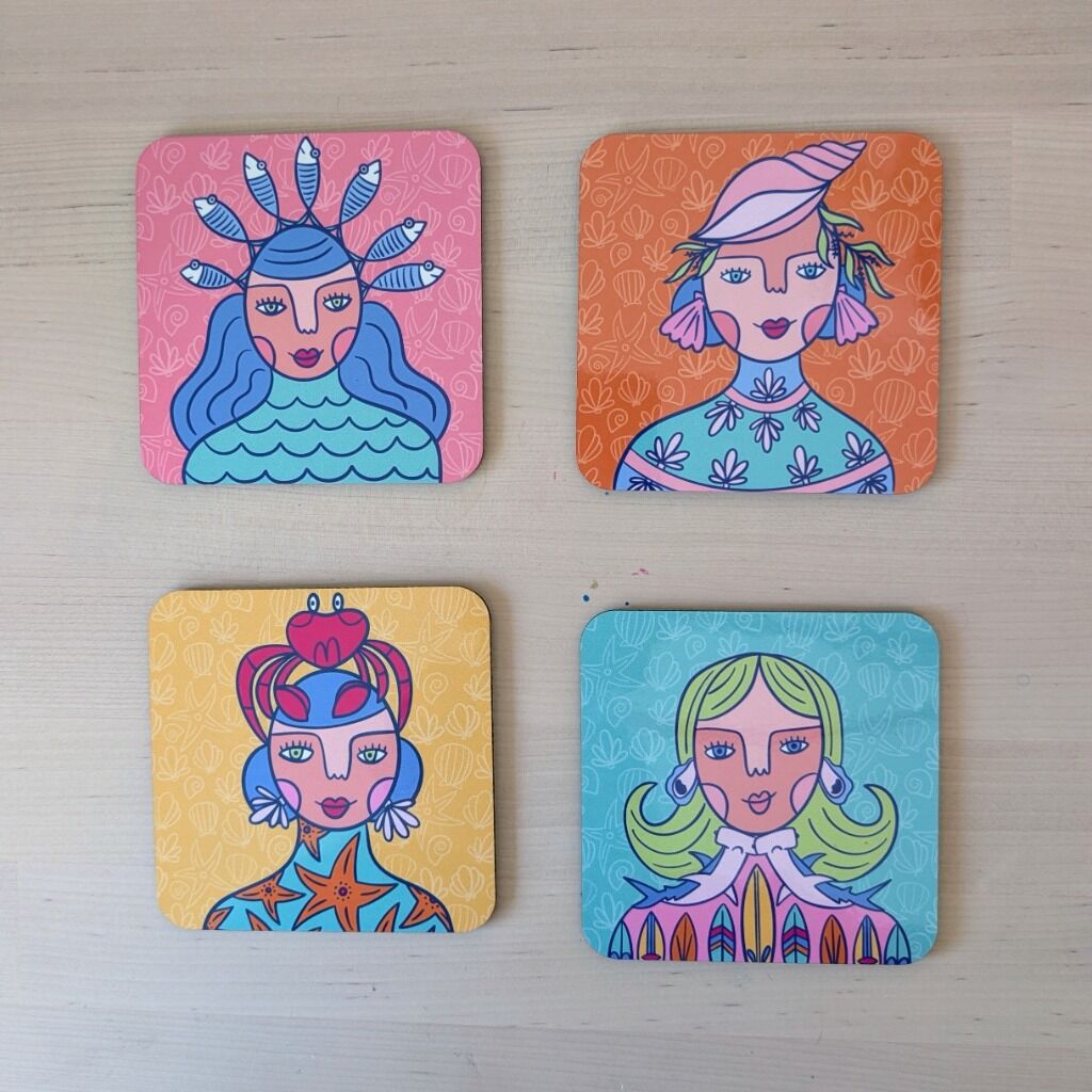 Mix & Match Ocean Ladies Coasters | Etsy