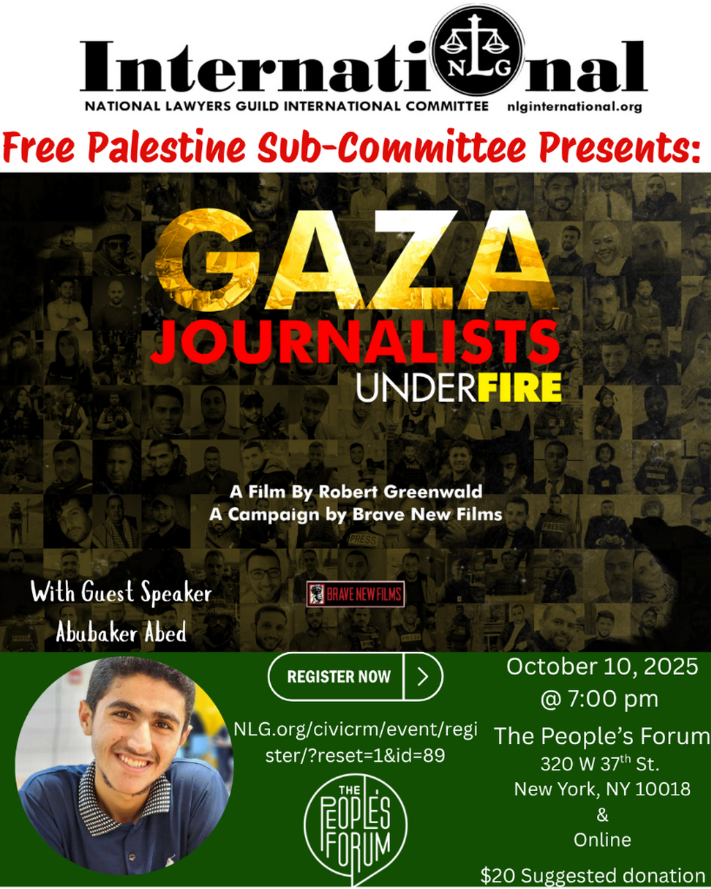 Gaza Journalists Under Fire: Fundraiser for the International Committee of the NLG!