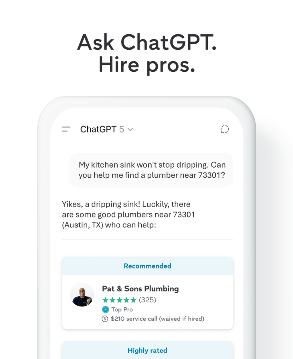 Big news: Thumbtack is now built into ChatGPT.