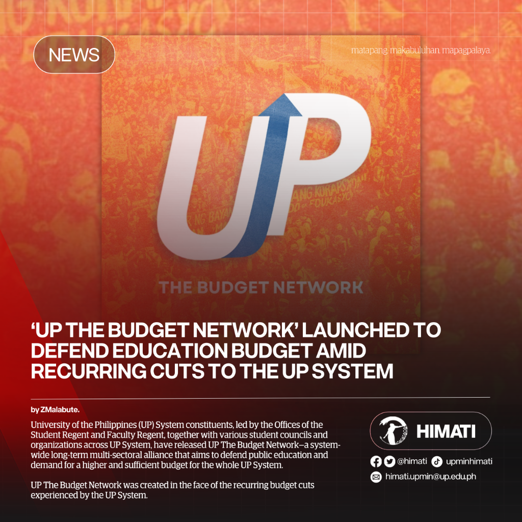 NEWS | &lsquo;UP The Budget Network&rsquo; Launched to Defend Education Budget amid Recurring Cuts to the UP System 