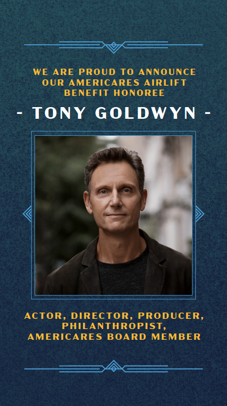  Return to listing  Tony Goldwyn to Receive Americares Humanitarian Spirit Award