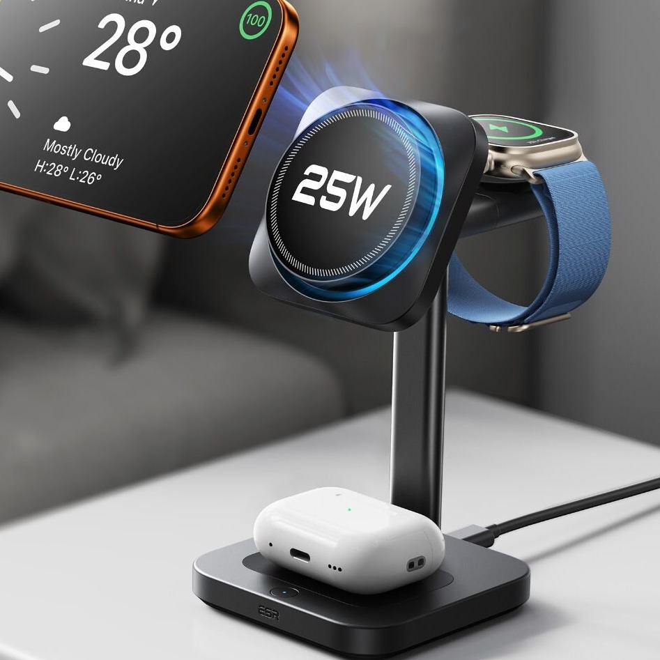 ESR Qi2 25W 3in1 wireless charger ultra fast