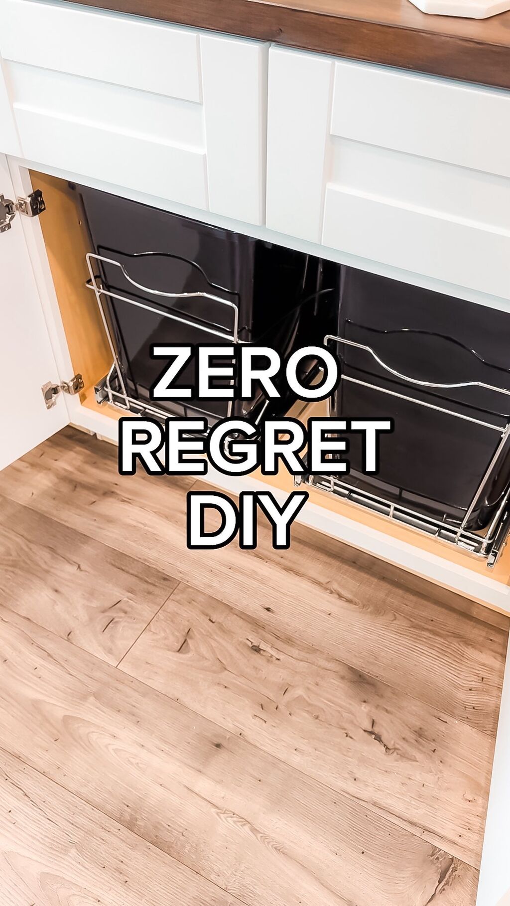 DIY CONVERT CABINET INTO A PULL OUT TRASH BIN