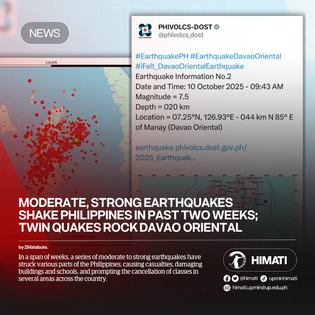 NEWS | Moderate, Strong Earthquakes Shake Philippines in Past Two Weeks; Twin Quakes Rock Davao Oriental 