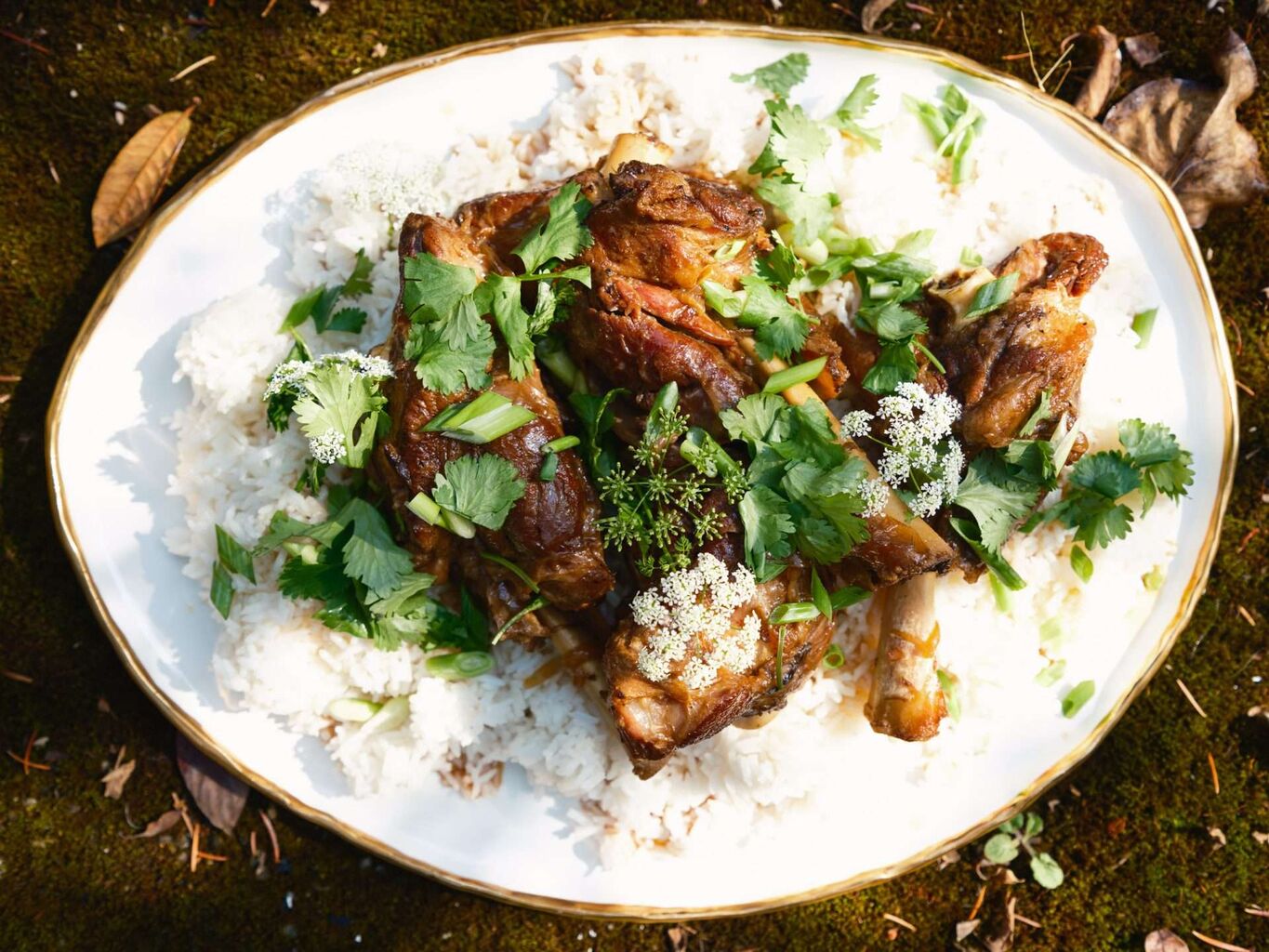 Braised Soy Lemongrass Lamb Shanks