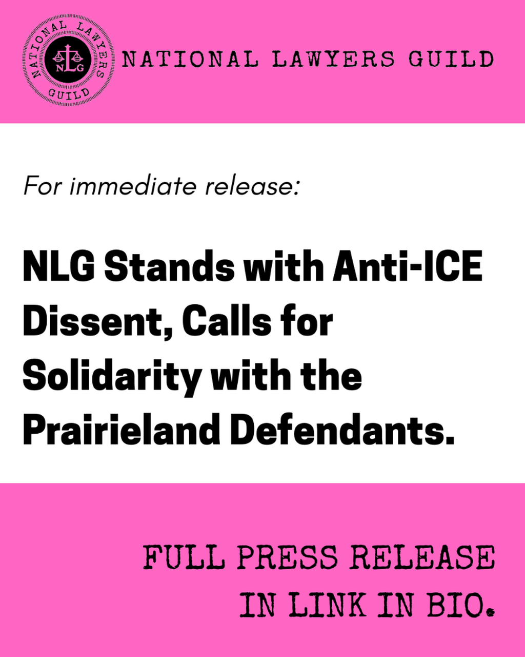 NLG Stands with Anti-ICE Dissent, Calls for Solidarity with the Prairieland Defendants
