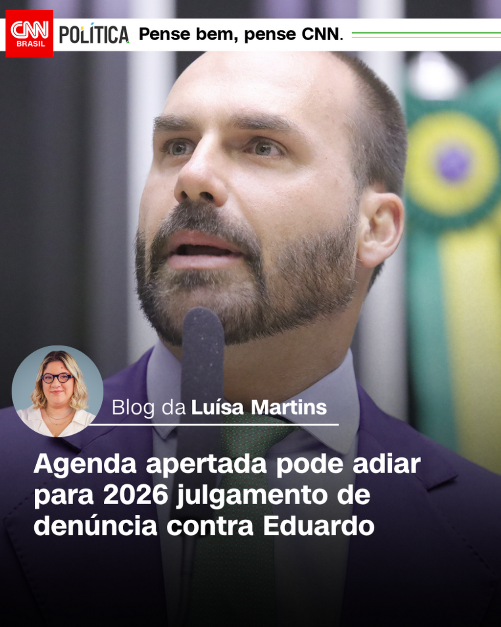 Agenda apertada pode adiar para 2026 julgamento de den&uacute;ncia contra Eduardo