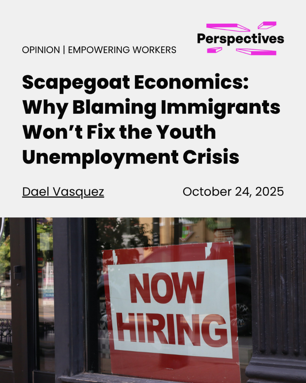 Scapegoat Economics: Why Blaming Immigrants Won't Fix the Youth Unemployment Crisis | Perspectives Journal