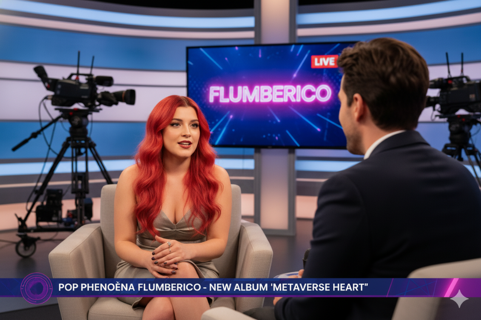 Flumberico doing a tv interview