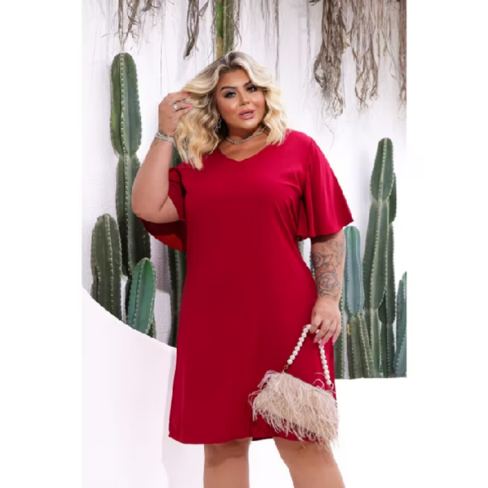 Vestido Plus Size Duna N&atilde;o Encolhe Moda Maior Elegancia e Conforto Casual Chic N&atilde;o Marca Ou Desbota