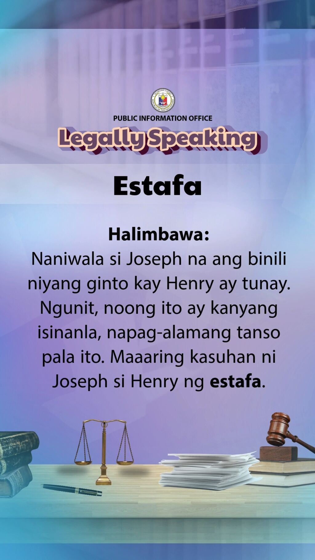 #SCPHLEGALLYSPEAKING ESTAFA