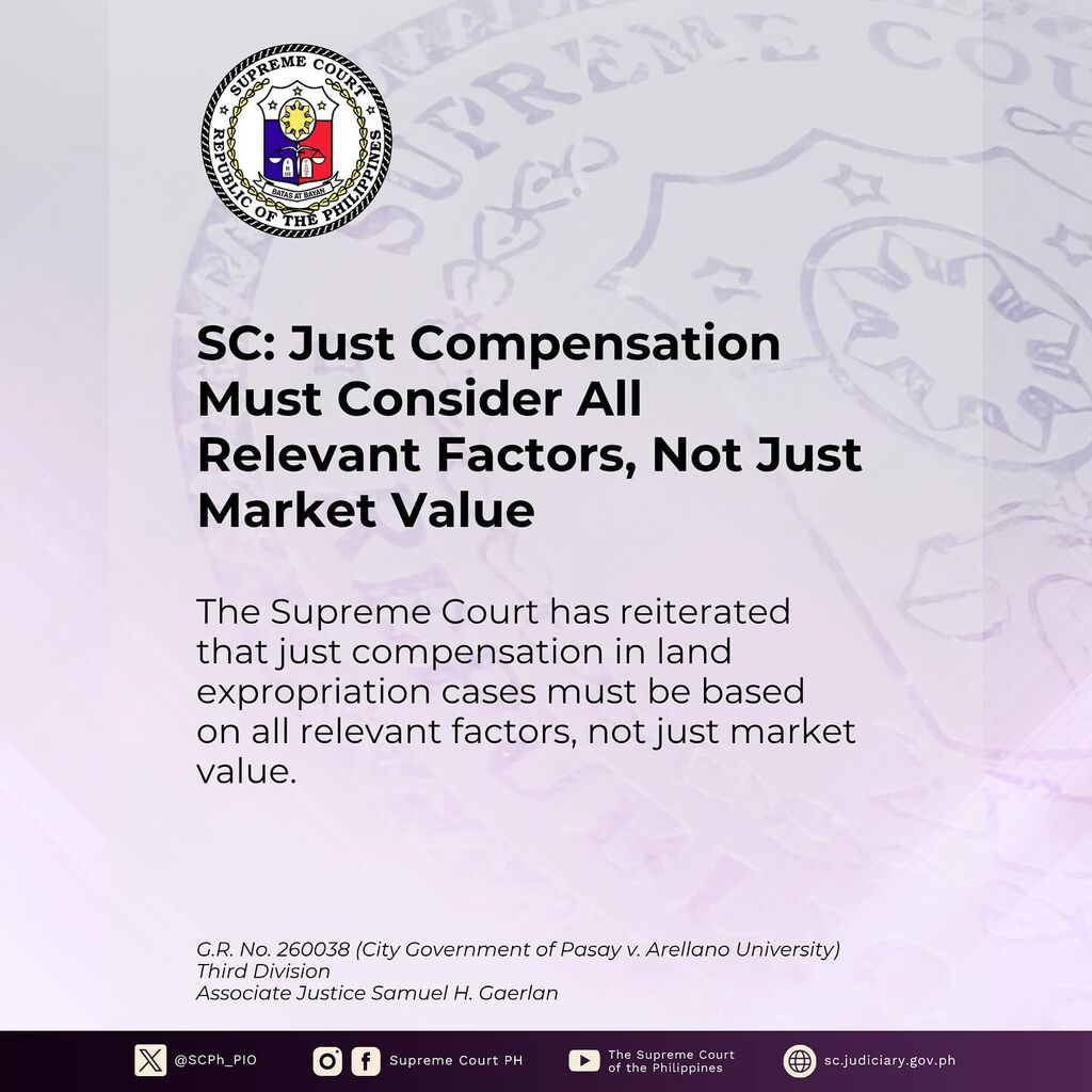  SC: Just Compensation in Land Expropriation Must Consider All Relevant Factors, Not Just &ldquo;Market Value&rdquo;