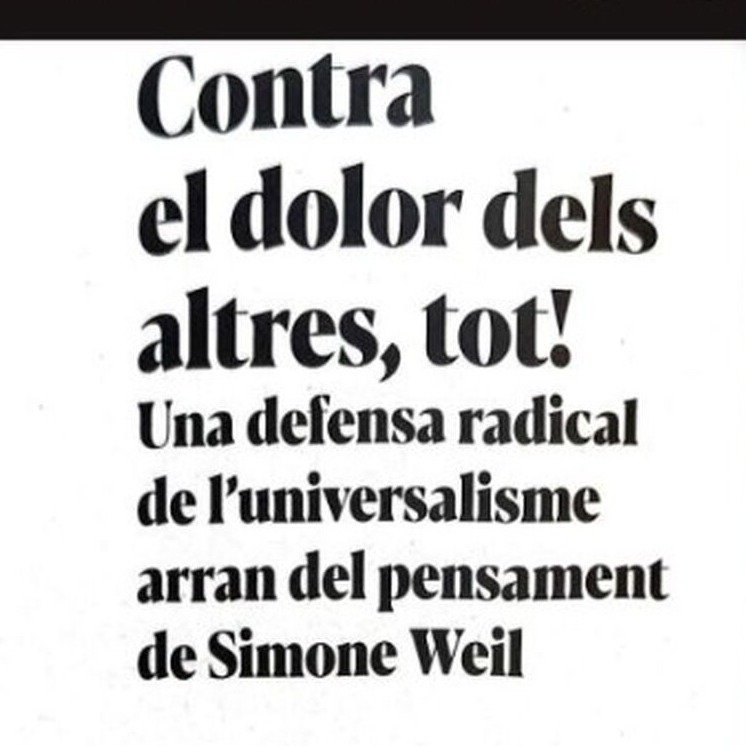 Article "Contra el dolor dels altres, tot!" (2025). Publicat a Q&uuml;estions de Vida Cristiana.