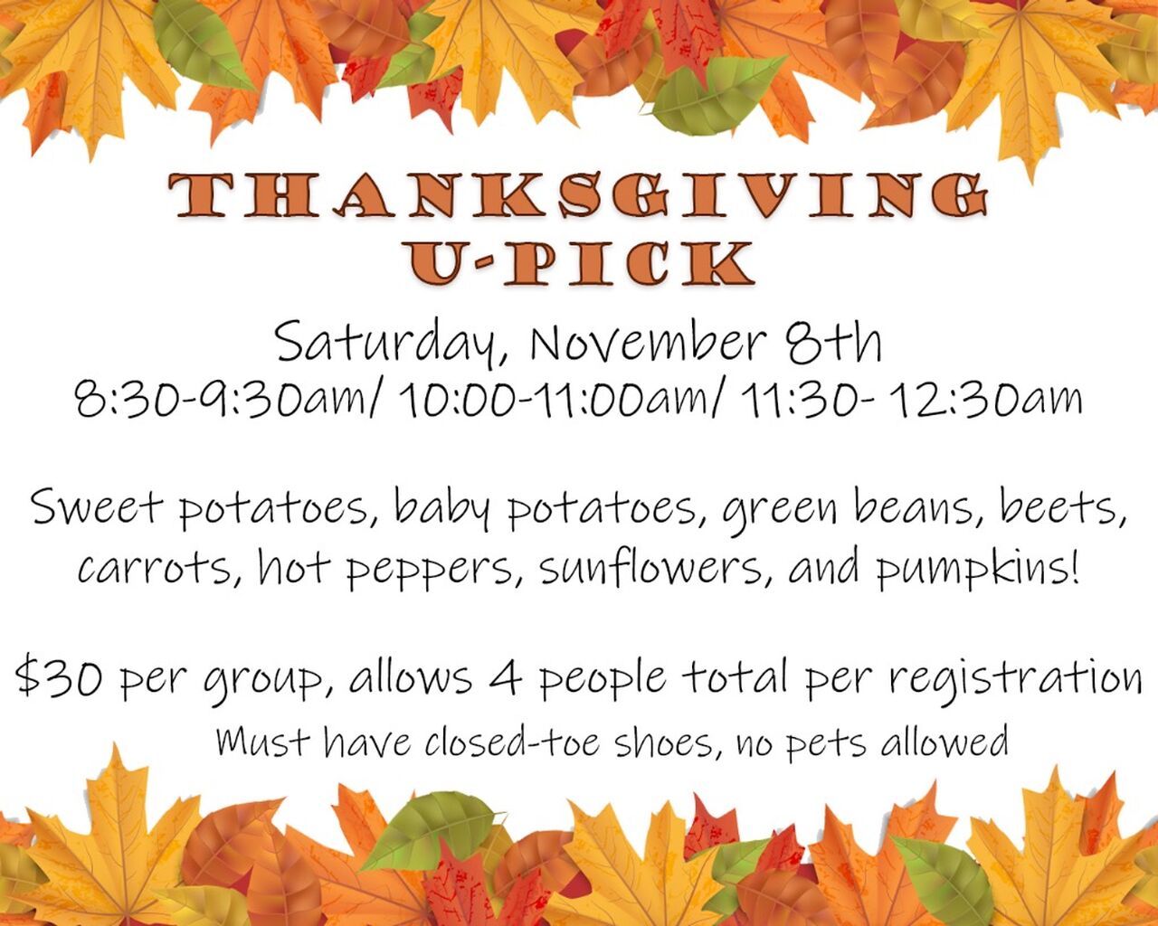 Thanksgiving U-Pick 2025