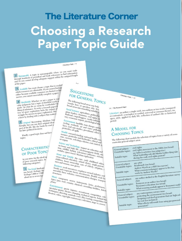 Literature Corner - Choosing a Topic