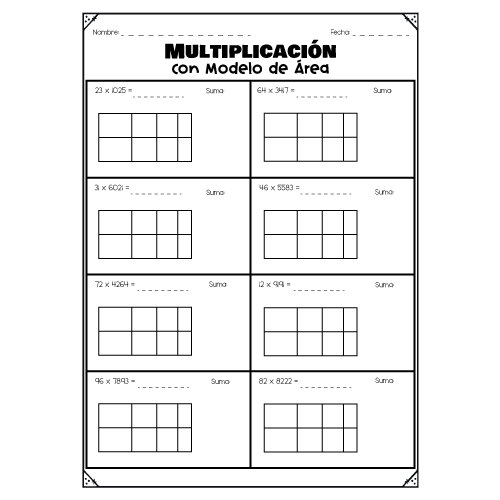 Multiplicaci&oacute;n con Modelo de &aacute;reas