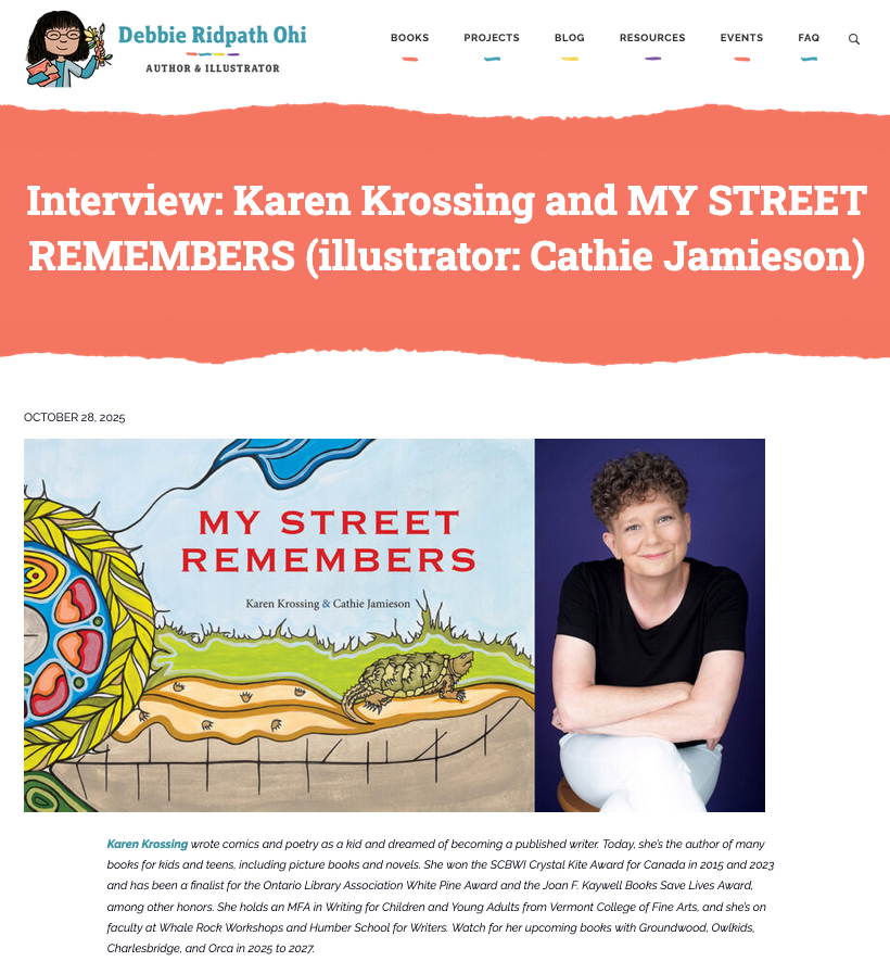 Interview with Karen Krossing (by Debbie Ridpath Ohi)