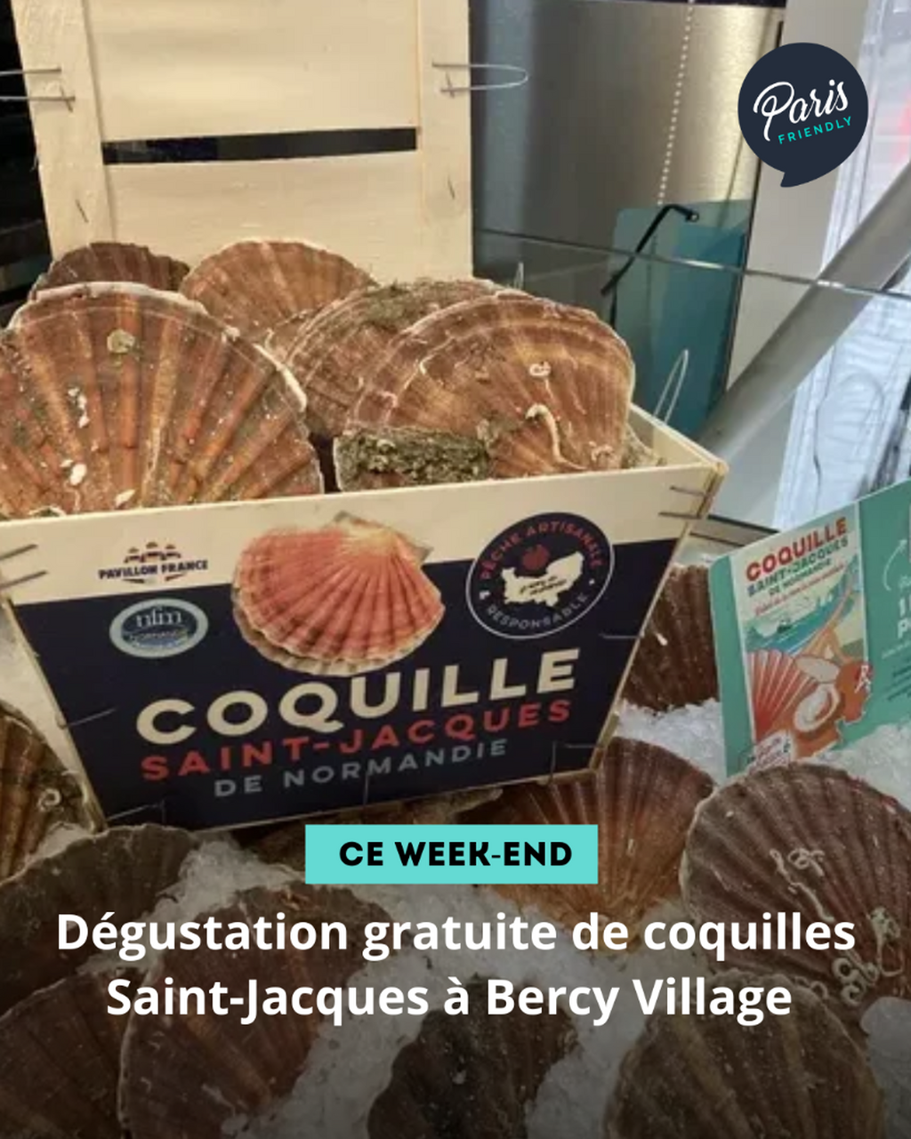 La Grande D&eacute;barque &agrave; Paris : d&eacute;gustation gratuite de coquilles Saint-Jacques &agrave; Bercy Village