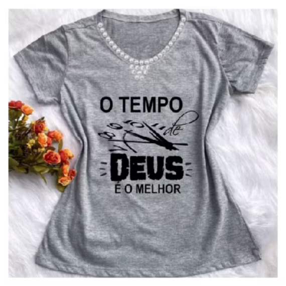 Tshirt Feminina Camiseta Evangelica Atacado Com Seu Tema 10und