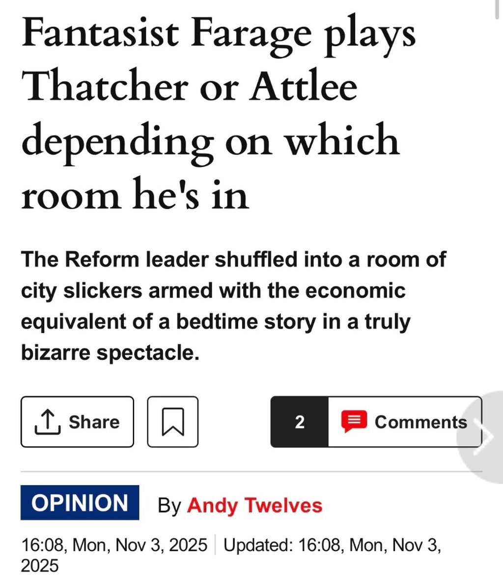 Fantasist Farage plays Thatcher or Atlee depending on which room he&rsquo;s in - Daily Express Online