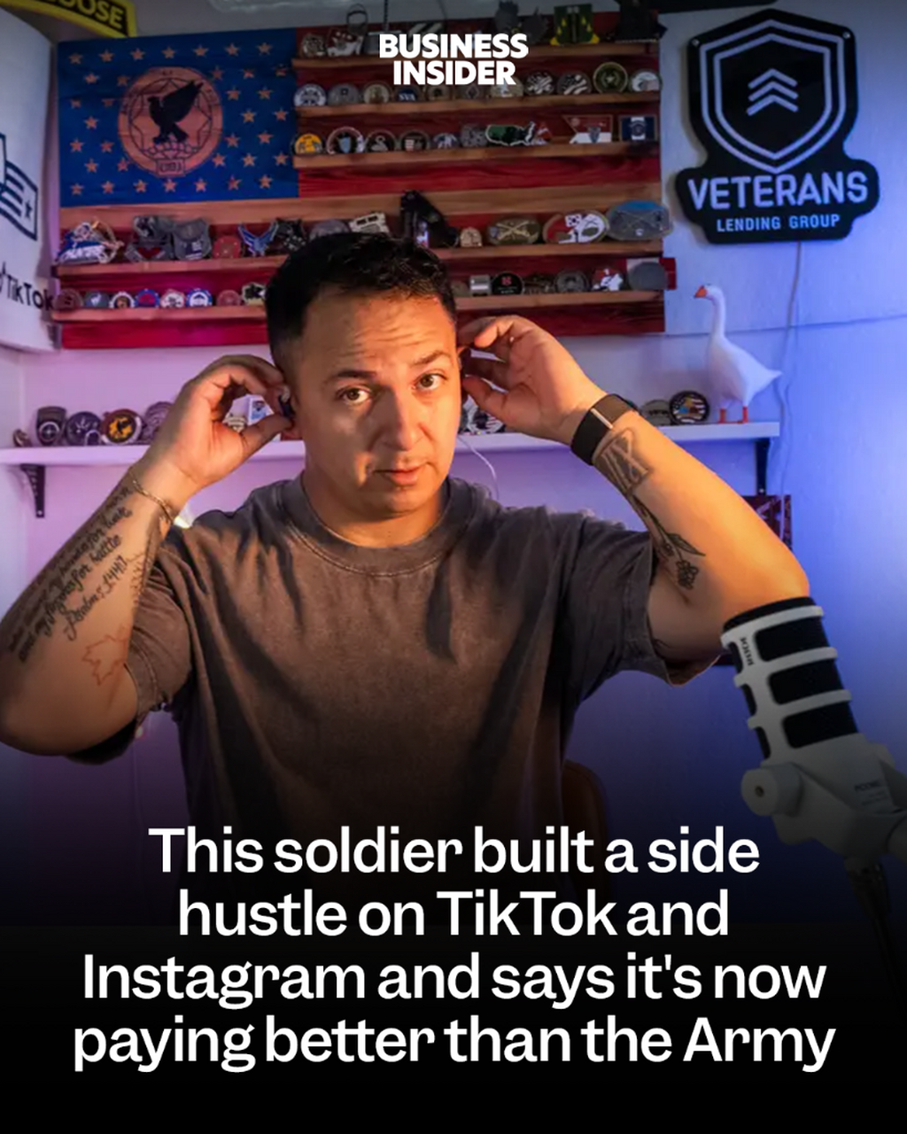 This soldier built a side hustle on TikTok and Instagram and says it's now paying better than the Army