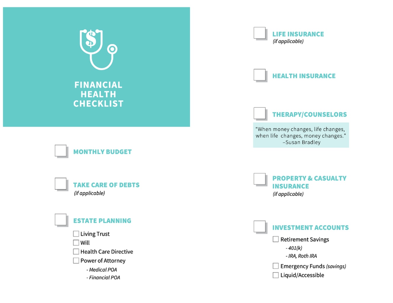 Financial Health Checklist Worksheet