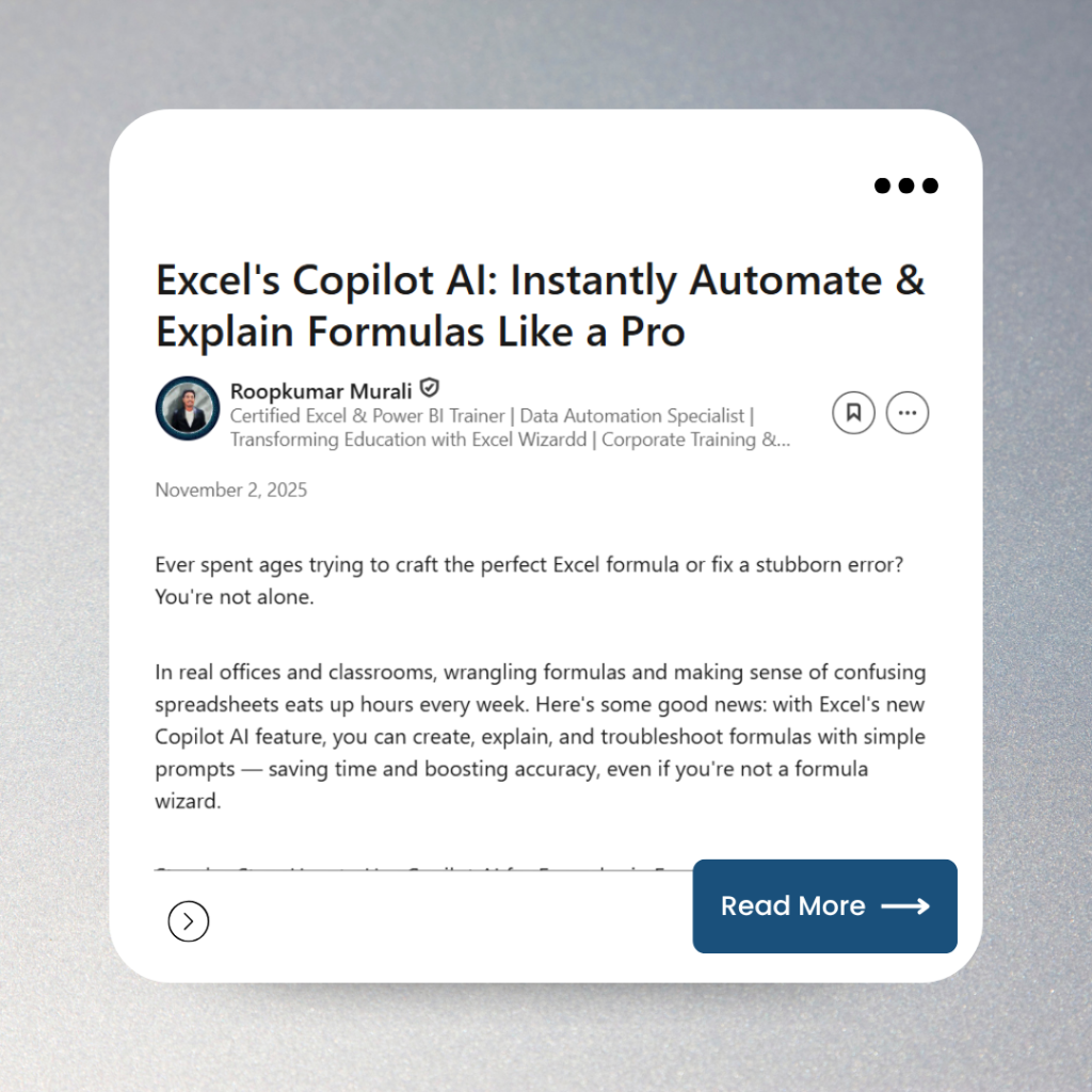 Excel's Copilot AI: Instantly Automate & Explain Formulas Like a Pro