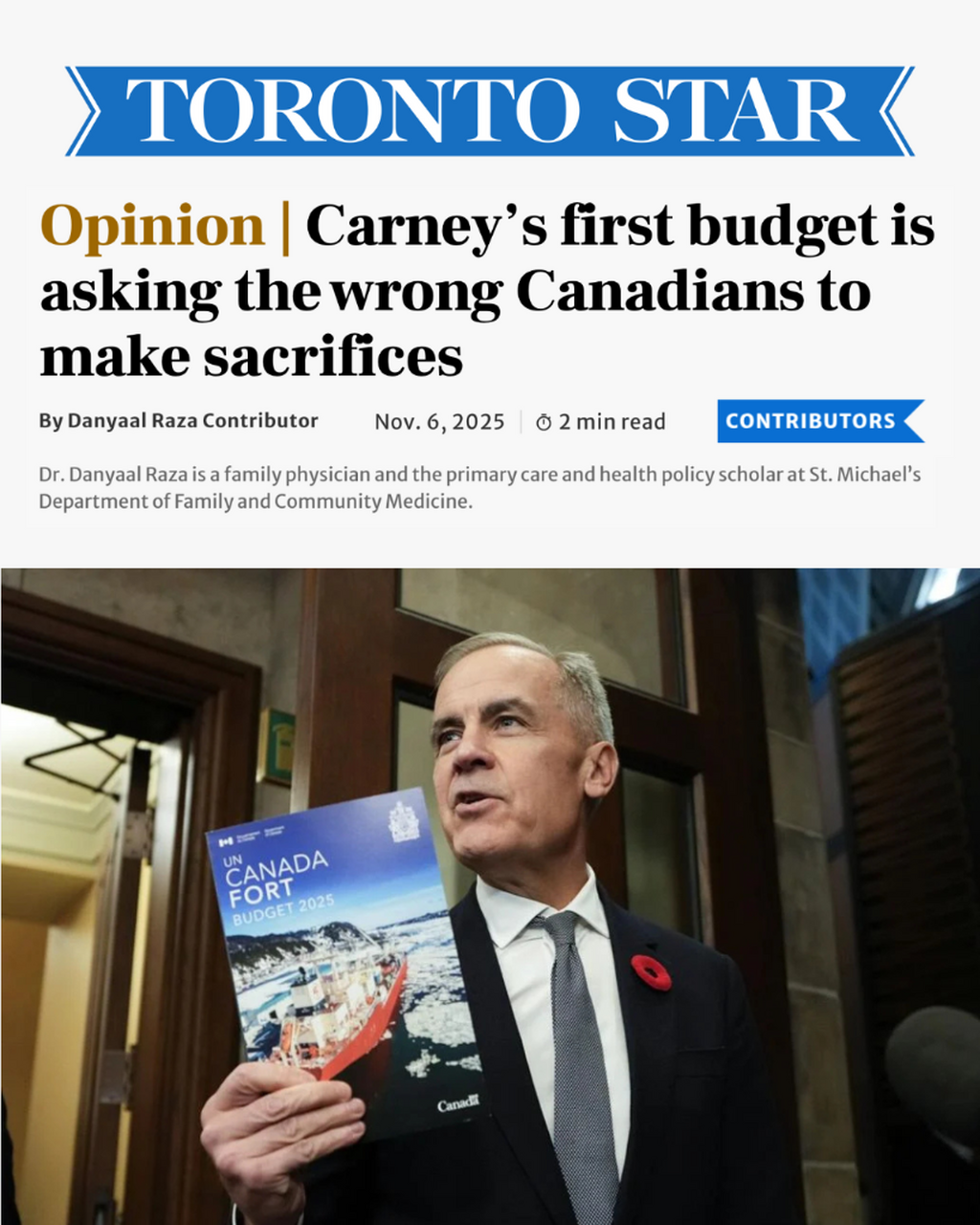 Carney&rsquo;s first budget is asking the wrong Canadians to make sacrifices