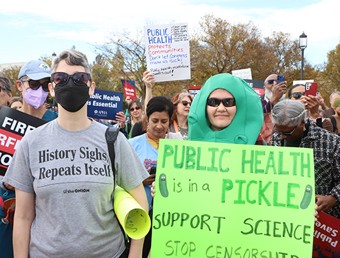 Advocates rally for public health on National Mall following APHA 2025