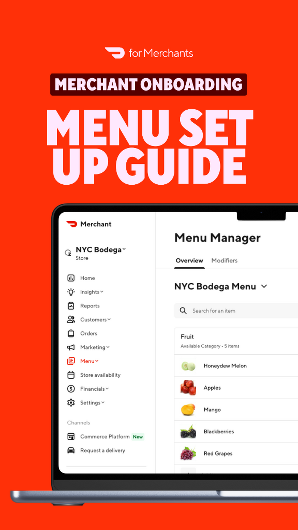 Menu Setup Guide