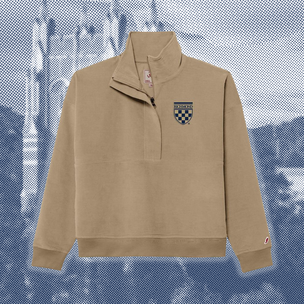 League Corduroy Half Zip with University Shield