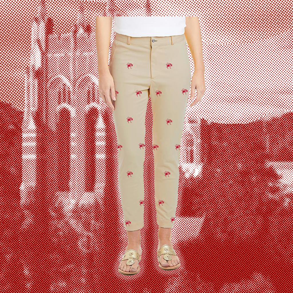 Castaway Nantucket Ladies Cropped Pants with Mascot UR Khaki