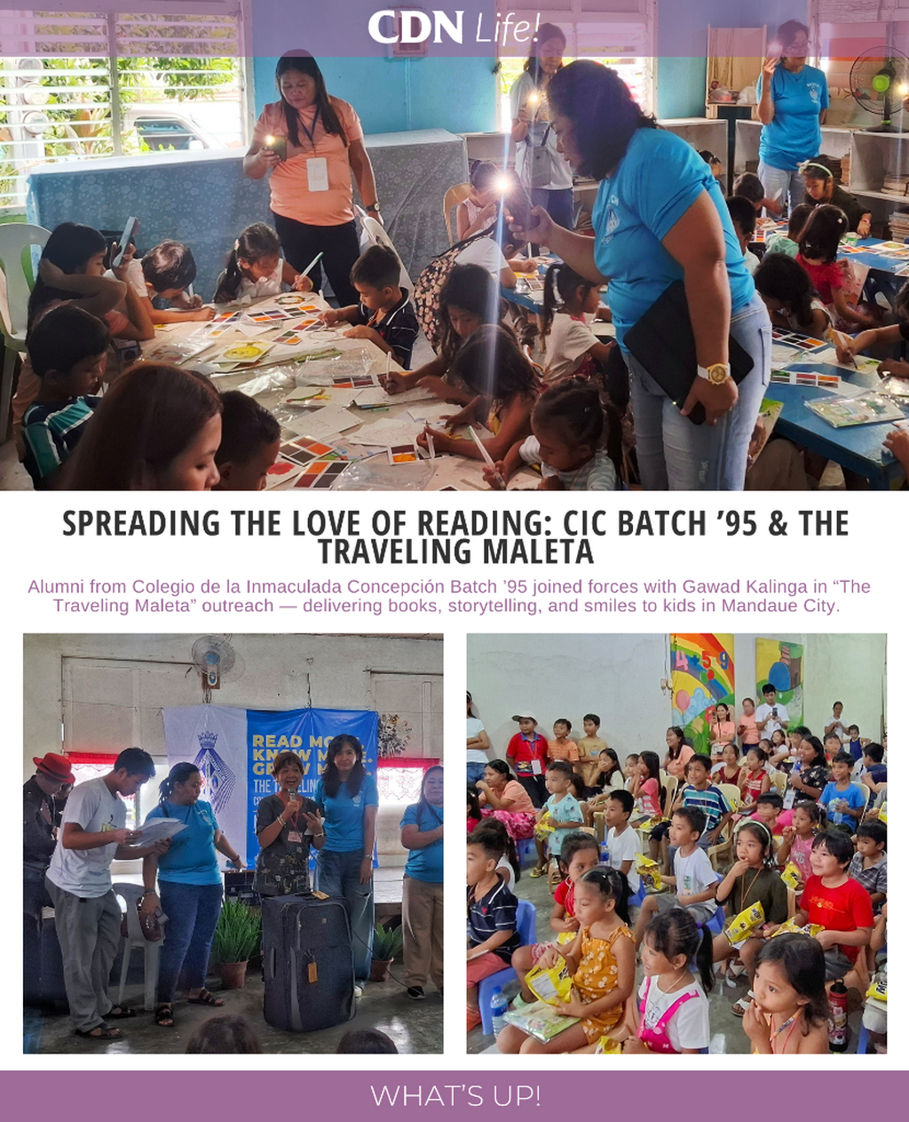 CIC Batch &rsquo;95 brings the joy of reading to Gawad Kalinga kids through the Traveling Maleta