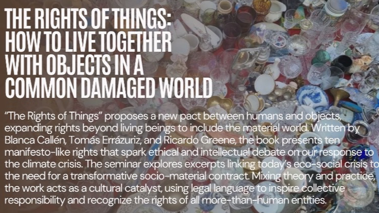 11/13: Panel on the Rights of Things @ Johns Hopkins University