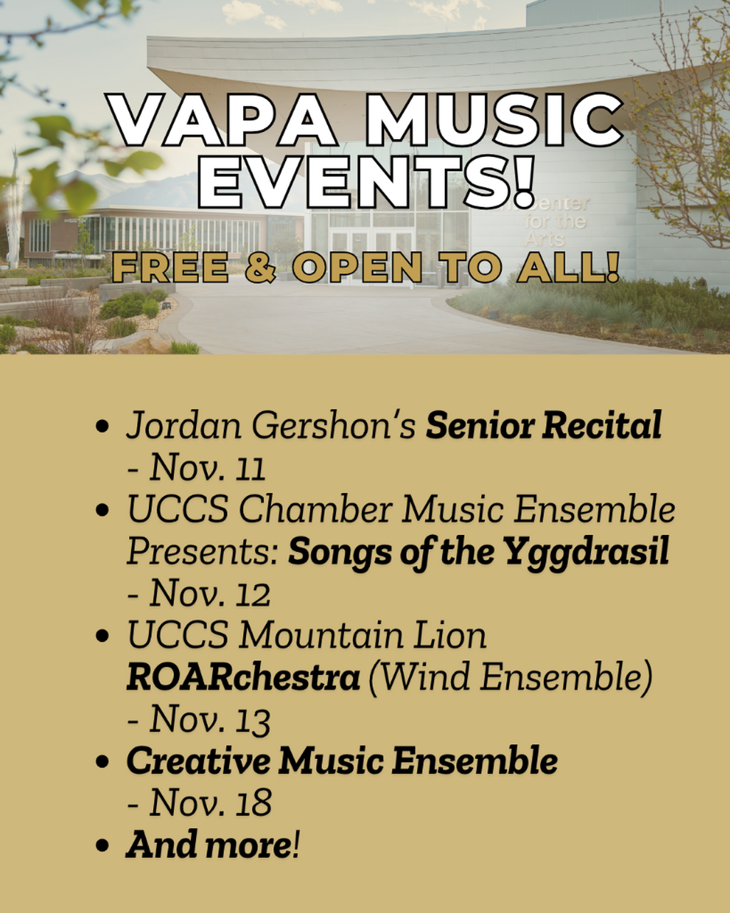 Upcoming Music Program Events!