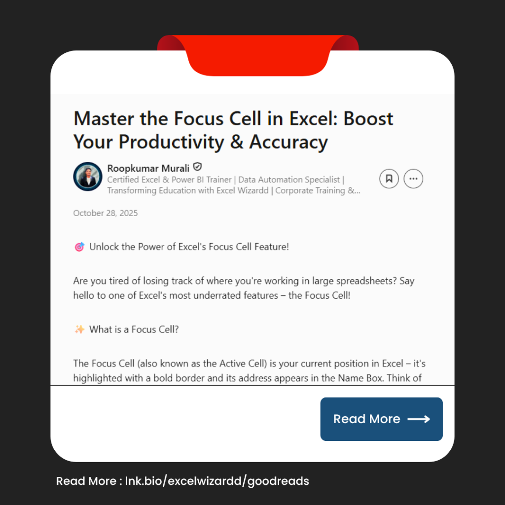 Master the Focus Cell in Excel: Boost Your Productivity & Accuracy 