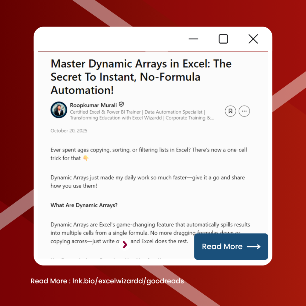 Master Dynamic Arrays in Excel: The Secret To Instant, No-Formula Automation! 